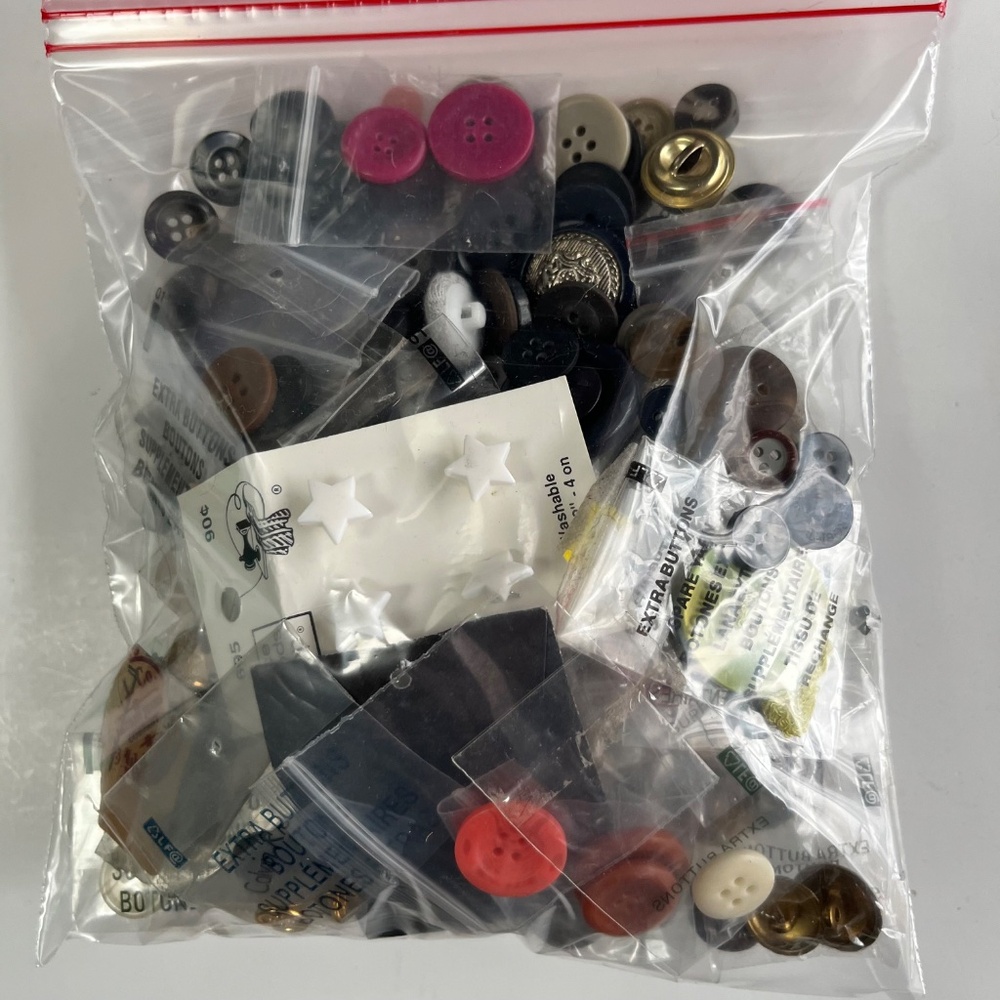Vintage Button Treasure Hunt Lot - many saved from 80s 90s 2000s. See pix ~ 1 lb